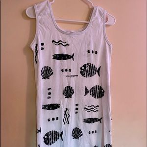 White and Black Fish Dress